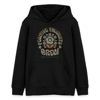 Positive Gedanken Blüte - Teenager Organic Hoodie Mini Cruiser von Stanley/Stella - Schwarz - Vorne - AI Model Teenager Male light (155cm)