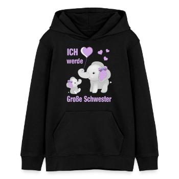 Ich werde große Schwester werden kleine Elefanten - Teenager Organic Hoodie Mini Cruiser von Stanley/Stella - Schwarz - Vorne - AI Model Teenager Male light (155cm)