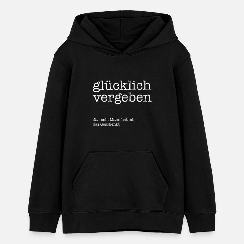 Chanceux pardonne! - Sweat à capuche ado bio Stanley/Stella - noir