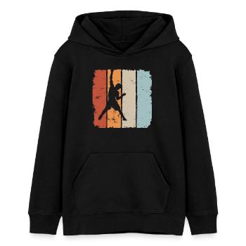 escalade, escalade, escalade, alpinisme, sommet - Sweat à capuche ado bio Stanley/Stella - noir - Devant - AI Model Teenager Male light (155cm)