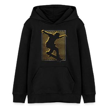 Skate | Skateboard | Skater | Skøjteløb - Stanley/Stella junior hættetrøje økologisk - sort - Foran - AI Model Teenager Male light (155cm)