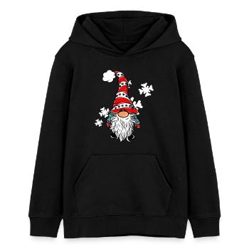 Weihnachts Wichtel mit Schneeflocken - Teenager Organic Hoodie Mini Cruiser von Stanley/Stella - Schwarz - Vorne - AI Model Teenager Male light (155cm)