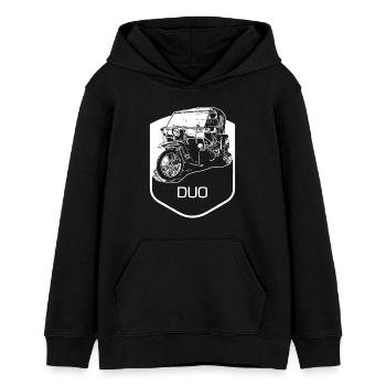 Krause Duo - Teenager Organic Hoodie Mini Cruiser von Stanley/Stella - Schwarz - Vorne - AI Model Teenager Male light (155cm)