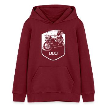 Krause Duo - Teenager Organic Hoodie Mini Cruiser von Stanley/Stella - Burgunderrot - Vorne - AI Model Teenager Male dark (155cm)