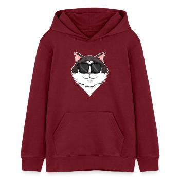 Ragdoll Katze - Teenager Organic Hoodie Mini Cruiser von Stanley/Stella - Burgunderrot - Vorne - AI Model Teenager Male dark (155cm)