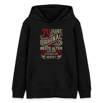 79. Geburtstag Vintage Retro - Teenager Organic Hoodie Mini Cruiser von Stanley/Stella - Schwarz - Vorne - AI Model Teenager Male light (155cm)