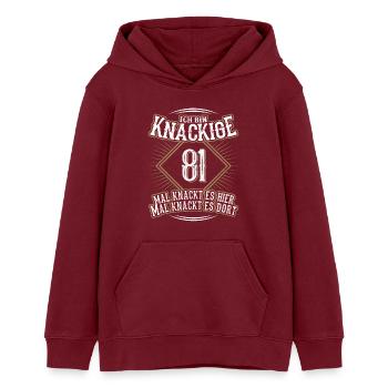 81. Geburtstag Lustig Geschenk - Teenager Organic Hoodie Mini Cruiser von Stanley/Stella - Burgunderrot - Vorne - AI Model Teenager Male dark (155cm)
