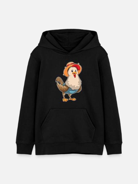 Ferme des éleveurs de poulets - Sweat à capuche ado bio Stanley/Stella - noir