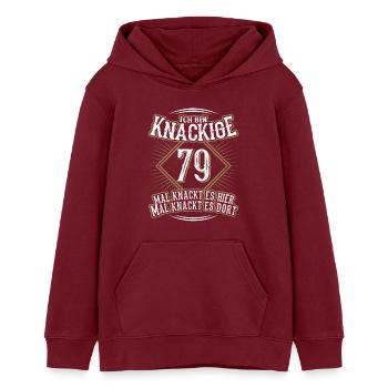 79. Geburtstag Lustig Geschenk - Teenager Organic Hoodie Mini Cruiser von Stanley/Stella - Burgunderrot - Vorne - AI Model Teenager Male dark (155cm)