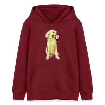 Marguerites du Labrador - Sweat à capuche ado bio Stanley/Stella - bordeaux - Devant - AI Model Teenager Male dark (155cm)
