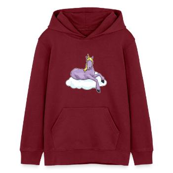 Nuage Licorne - Sweat à capuche ado bio Stanley/Stella - bordeaux - Devant - AI Model Teenager Male dark (155cm)