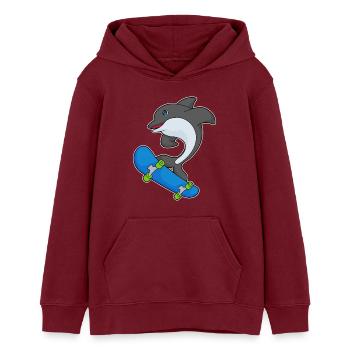 Delfin Skater Skateboard - Sweat à capuche ado bio Stanley/Stella - bordeaux - Devant - AI Model Teenager Male dark (155cm)