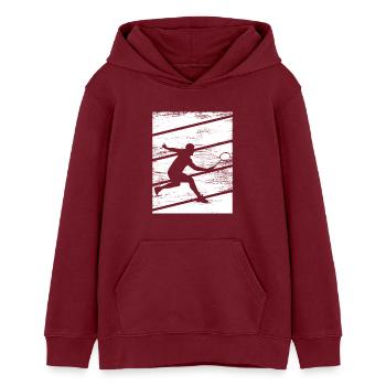 Badminton - Teens Organic Hoodie by Stanley/Stella - burgundy - Front - AI Model Teenager Male dark (155cm)