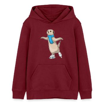 Suricates patins à glace - Sweat à capuche ado bio Stanley/Stella - bordeaux - Devant - AI Model Teenager Male dark (155cm)