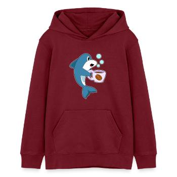 Tasse à café Delfin - Sweat à capuche ado bio Stanley/Stella - bordeaux - Devant - AI Model Teenager Male dark (155cm)