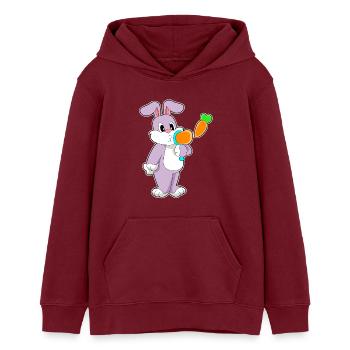 Bunny Soap Bubbles - Teens Organic Hoodie by Stanley/Stella - burgundy - Front - AI Model Teenager Male dark (155cm)