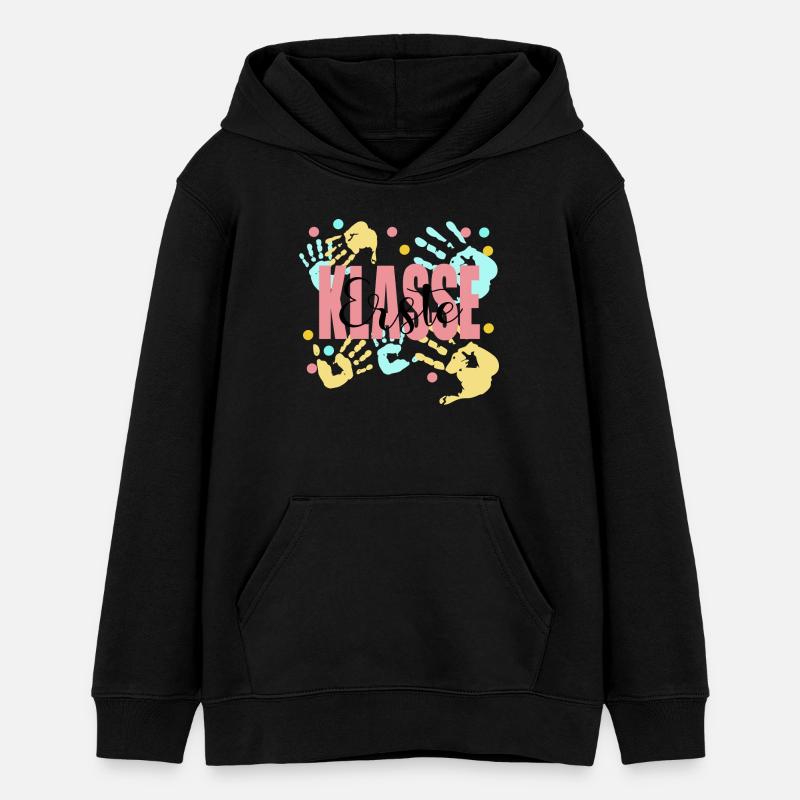 Mains de première classe - Sweat à capuche ado bio Stanley/Stella - noir