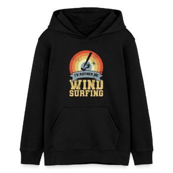 Vintage Windsurfer Zitat - Teenager Organic Hoodie Mini Cruiser von Stanley/Stella - Schwarz - Vorne - AI Model Teenager Male light (155cm)