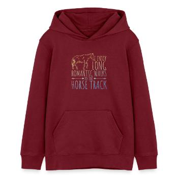 courses de chevaux - Sweat à capuche ado bio Stanley/Stella - bordeaux - Devant - AI Model Teenager Male dark (155cm)