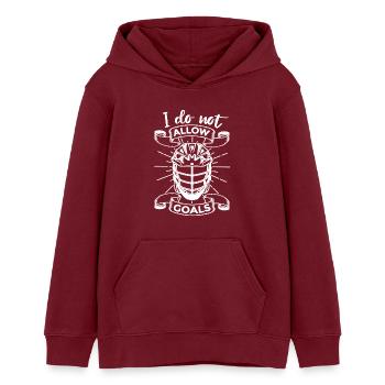 Lacrosse Torwart - Teenager Organic Hoodie Mini Cruiser von Stanley/Stella - Burgunderrot - Vorne - AI Model Teenager Male dark (155cm)