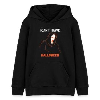 I Can't I Have Halloween - Teens Organic Hoodie by Stanley/Stella - black - Front - AI Model Teenager Male light (155cm)
