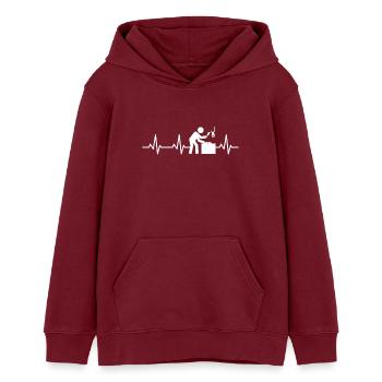 Metzger Herzschlag - Teenager Organic Hoodie Mini Cruiser von Stanley/Stella - Burgunderrot - Vorne - AI Model Teenager Male dark (155cm)