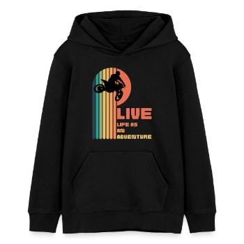 Living Life as an Adventure - Moto Cross - Teens Organic Hoodie by Stanley/Stella - black - Front - AI Model Teenager Male light (155cm)