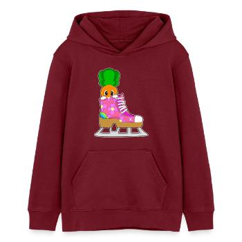 Patins à glace Carrot - Sweat à capuche ado bio Stanley/Stella - bordeaux - Devant - AI Model Teenager Male dark (155cm)