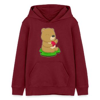 Jeu de cartes Bear Poker Poker - Sweat à capuche ado bio Stanley/Stella - bordeaux - Devant - AI Model Teenager Male dark (155cm)