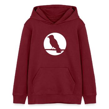 Krähe auf Ast - Teenager Organic Hoodie Mini Cruiser von Stanley/Stella - Burgunderrot - Vorne - AI Model Teenager Male dark (155cm)