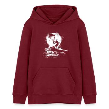 Windsurfer - Teenager Organic Hoodie Mini Cruiser von Stanley/Stella - Burgunderrot - Vorne - AI Model Teenager Male dark (155cm)