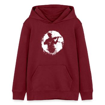 Violinist Grafik - Teenager Organic Hoodie Mini Cruiser von Stanley/Stella - Burgunderrot - Vorne - AI Model Teenager Male dark (155cm)