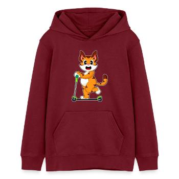 Tiger Tretroller - Teenager Organic Hoodie Mini Cruiser von Stanley/Stella - Burgunderrot - Vorne - AI Model Teenager Male dark (155cm)