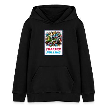 Tractor Pulling Power - Teenager Organic Hoodie Mini Cruiser von Stanley/Stella - Schwarz - Vorne - AI Model Teenager Male light (155cm)