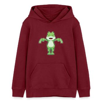 Billet de banque grenouille - Sweat à capuche ado bio Stanley/Stella - bordeaux - Devant - AI Model Teenager Male dark (155cm)