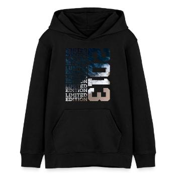 LIMITED EDITION 2013 13 JAHRE 13. GEBURTSTAG - Teenager Organic Hoodie Mini Cruiser von Stanley/Stella - Schwarz - Vorne - AI Model Teenager Male light (155cm)