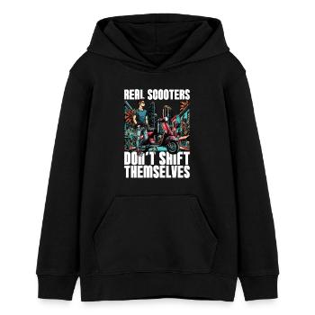 Real Scooters Don't Shift Electric Scooter Lover - Teenager Organic Hoodie Mini Cruiser von Stanley/Stella - Schwarz - Vorne - AI Model Teenager Male light (155cm)