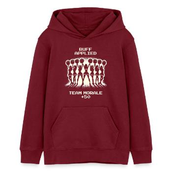 Team-Moral +50 | Cheerleading - Teenager Organic Hoodie Mini Cruiser von Stanley/Stella - Burgunderrot - Vorne - AI Model Teenager Male dark (155cm)