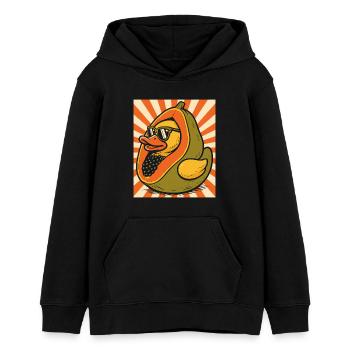 Humorvoller Papaya-Enten-Charakter - Teenager Organic Hoodie Mini Cruiser von Stanley/Stella - Schwarz - Vorne - AI Model Teenager Male light (155cm)