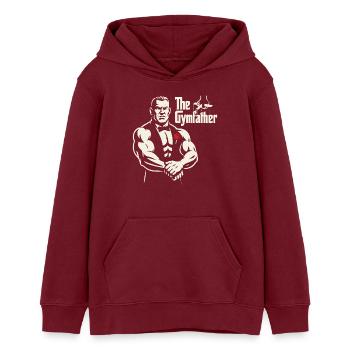 Das GymFather Bold Poster-Design - Teenager Organic Hoodie Mini Cruiser von Stanley/Stella - Burgunderrot - Vorne - AI Model Teenager Male dark (155cm)