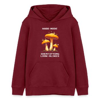 Hard Mode: Doppelgänger bestimmen | Pilze - Teenager Organic Hoodie Mini Cruiser von Stanley/Stella - Burgunderrot - Vorne - AI Model Teenager Male dark (155cm)