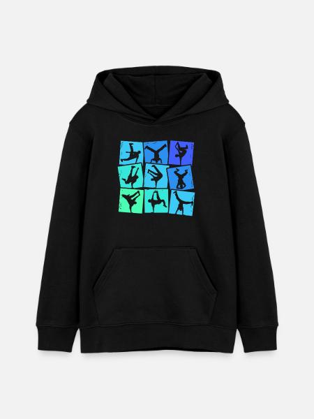 Breakdance Breakdancer Breakdancing Kinder Jungen - Teenager Organic Hoodie Mini Cruiser von Stanley/Stella - Schwarz