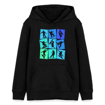 Snowboard Snowboarder Kinder Jungen Männer - Teenager Organic Hoodie Mini Cruiser von Stanley/Stella - Schwarz - Vorne - AI Model Teenager Male light (155cm)