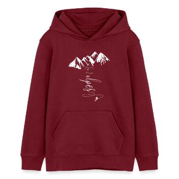 Les 2 Alpes Ski Glacier Freeride Isère Resort - Teenager Organic Hoodie Mini Cruiser von Stanley/Stella - Burgunderrot - Vorne - AI Model Teenager Male dark (155cm)