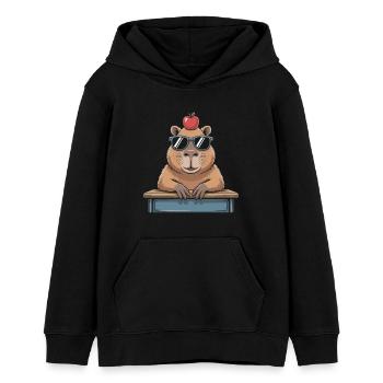 Süßes Capybara - Teenager Organic Hoodie Mini Cruiser von Stanley/Stella - Schwarz - Vorne - AI Model Teenager Male light (155cm)