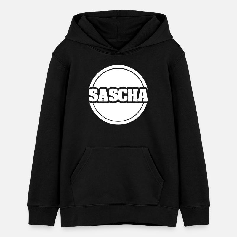 First name Sascha - Teens Organic Hoodie by Stanley/Stella - black
