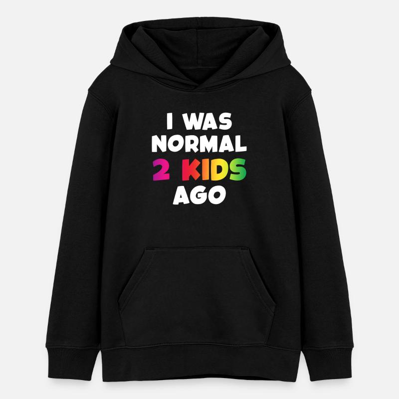J’étais normal il y a 2 enfants - Sweat à capuche ado bio Stanley/Stella - noir