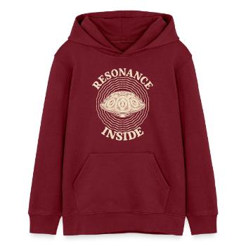 Résonance à l’intérieur du handpan - Sweat à capuche ado bio Stanley/Stella - bordeaux - Devant - AI Model Teenager Male dark (155cm)