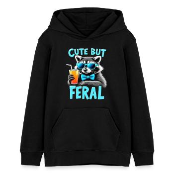 Süßer Waschbär, wild charmant - Teenager Organic Hoodie Mini Cruiser von Stanley/Stella - Schwarz - Vorne - AI Model Teenager Male light (155cm)
