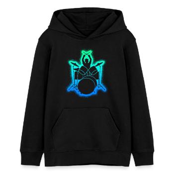 Schlagzeug Drummer Kinder Herren Jungen Schlagzeug - Teenager Organic Hoodie Mini Cruiser von Stanley/Stella - Schwarz - Vorne - AI Model Teenager Male light (155cm)